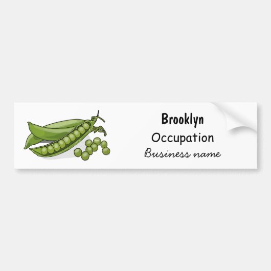 Pea cartoon illustratie bumpersticker (Voorkant)