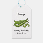 Pea cartoon illustratie cadeaulabel (Achterkant)