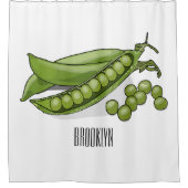 Pea cartoon illustratie douchegordijn (Voorkant)