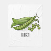 Pea cartoon illustratie fleece deken (Voorkant)
