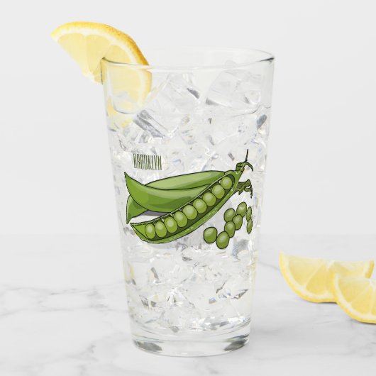 Pea cartoon illustratie glas (Voorkant ijs)