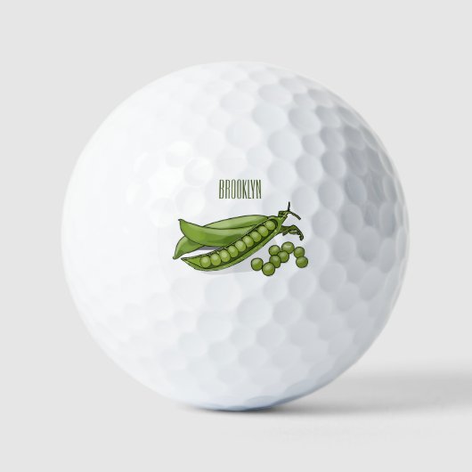 Pea cartoon illustratie golfballen (Voorkant)