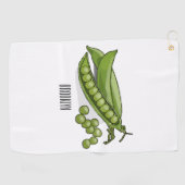 Pea cartoon illustratie golfhanddoek (Horizontaal)