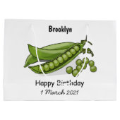 Pea cartoon illustratie groot cadeauzakje (Achterkant)