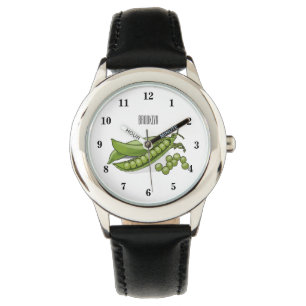 Pea cartoon illustratie horloge