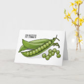 Pea cartoon illustratie kaart (Gele Bloem)