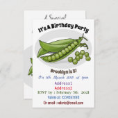 Pea cartoon illustratie kaart (Voorkant / Achterkant)