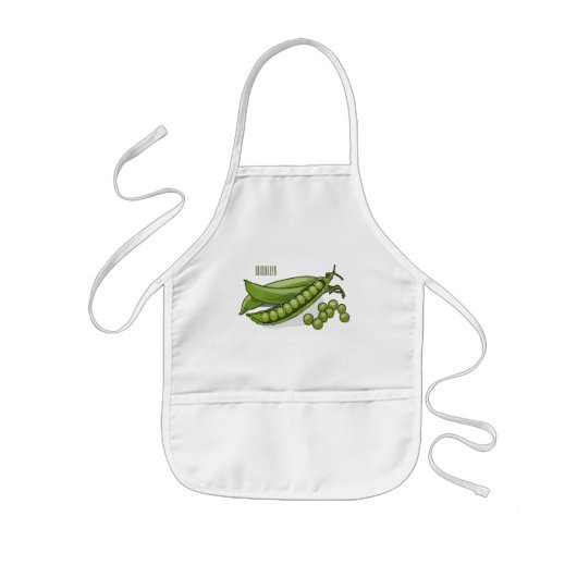 Pea cartoon illustratie kinder schort (Voorkant)