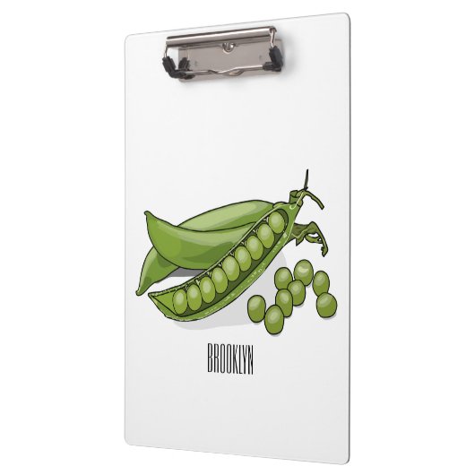 Pea cartoon illustratie klembord (Links)