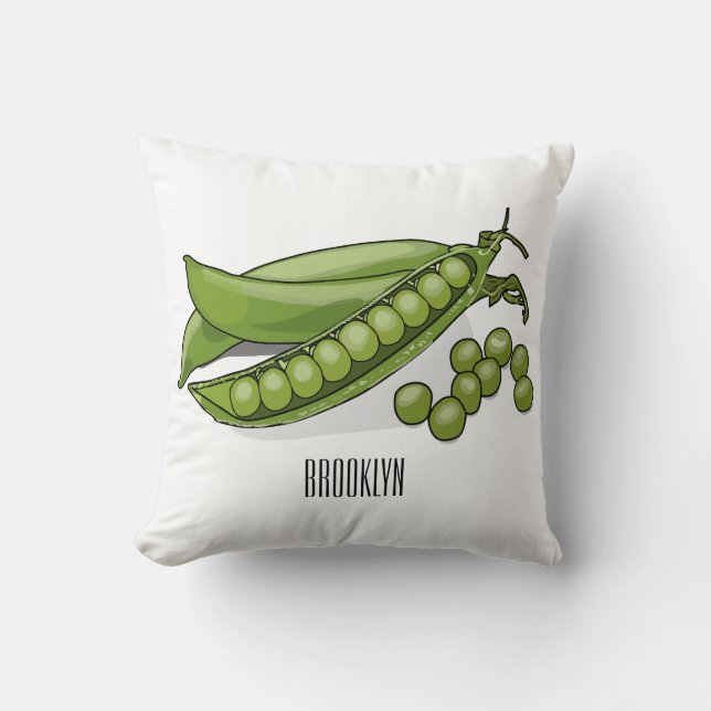 Pea cartoon illustratie kussen (Voorkant)
