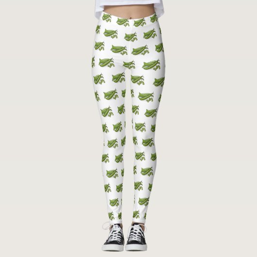 Pea cartoon illustratie leggings (Voorkant)