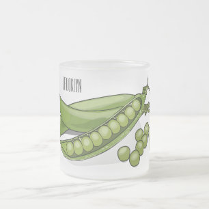 Pea cartoon illustratie matglas koffiemok