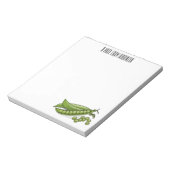 Pea cartoon illustratie notitieblok (Linkerzijde)