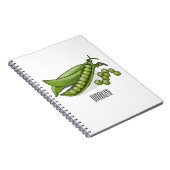 Pea cartoon illustratie notitieboek (Rechterzijde)