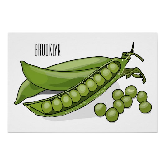 Pea cartoon illustratie perfect poster (Voorkant)
