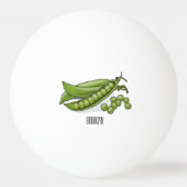 Pea cartoon illustratie pingpongbal (Achterkant)
