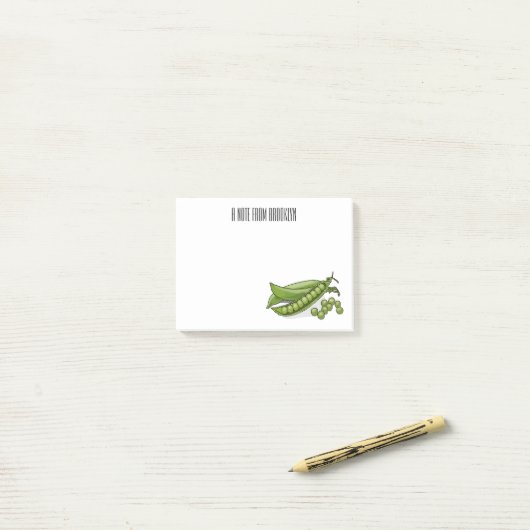 Pea cartoon illustratie post-it® notes (Op bureau)