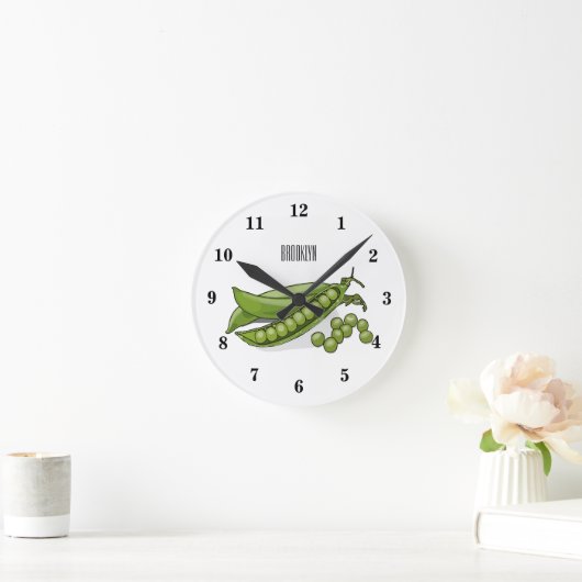 Pea cartoon illustratie ronde klok (Huis)