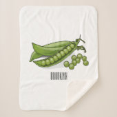 Pea cartoon illustratie sherpa deken (Voorkant)