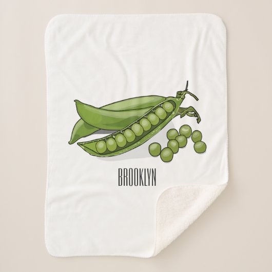 Pea cartoon illustratie sherpa deken (Voorkant)