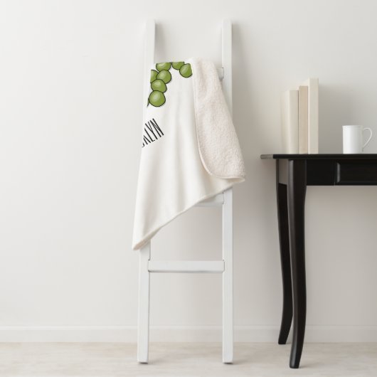 Pea cartoon illustratie sherpa deken (In situ)