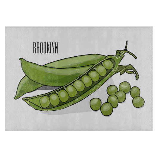 Pea cartoon illustratie snijplank (Voorkant)