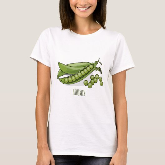 Pea cartoon illustratie t-shirt (Voorkant)