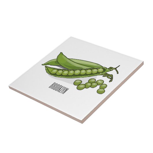 Pea cartoon illustratie tegeltje (Zijkant)