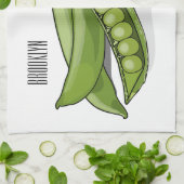 Pea cartoon illustratie theedoek (Gevouwen)