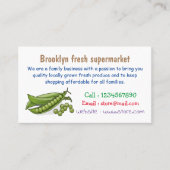 Pea cartoon illustratie visitekaartje (Voorkant)