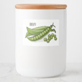 Pea cartoon illustratie voedselcontainer etiket (Voorkant)