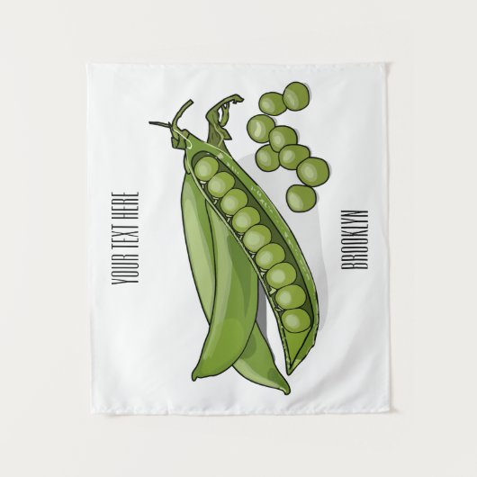 Pea cartoon illustratie wandkleed (Voorkant)