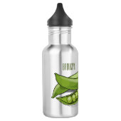 Pea cartoon illustratie waterfles  (Links)