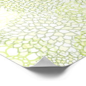 Pea Green en White Flower Burst Poster (Hoek)