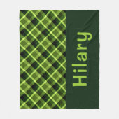 Pea Green Plakken Monogram Medium Fleece Deken (Voorkant)
