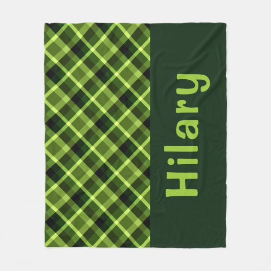 Pea Green Plakken Monogram Medium Fleece Deken (Voorkant)