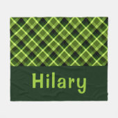Pea Green Plakken Monogram Medium Fleece Deken (Voorkant (Horizontaal))