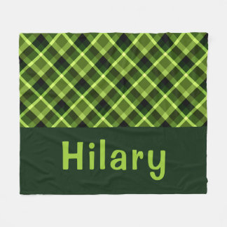 Pea Green Plakken Monogram Medium Fleece Deken