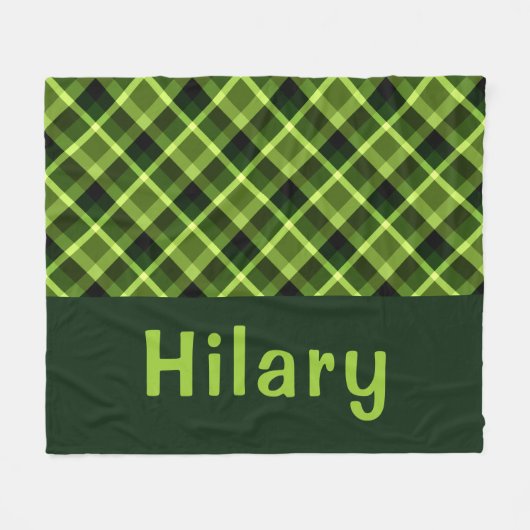 Pea Green Plakken Monogram Medium Fleece Deken (Voorkant (Horizontaal))