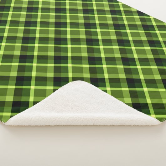 Pea Green Pset Pattern Medium Sherpa Blanket Sherpa Deken (3/4)