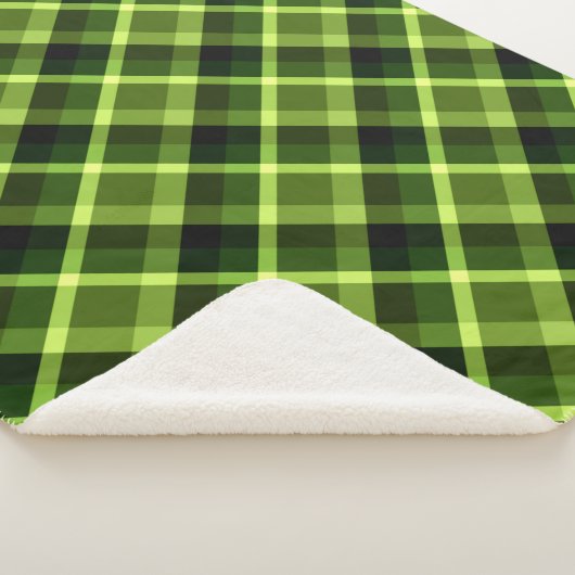 Pea Green Pset Pattern Small Sherpa Blanket Sherpa Deken (3/4)