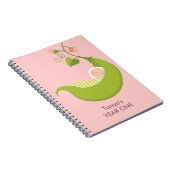 Pea in een Baby-laptop met podmeisje Notitieboek (Rechterzijde)