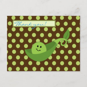 Pea in een Pod Boy Baby shower Bedankt Briefkaart