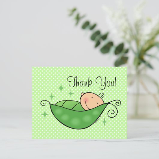 Pea in mijn pod Dank je Briefkaart (Staand voorkant)