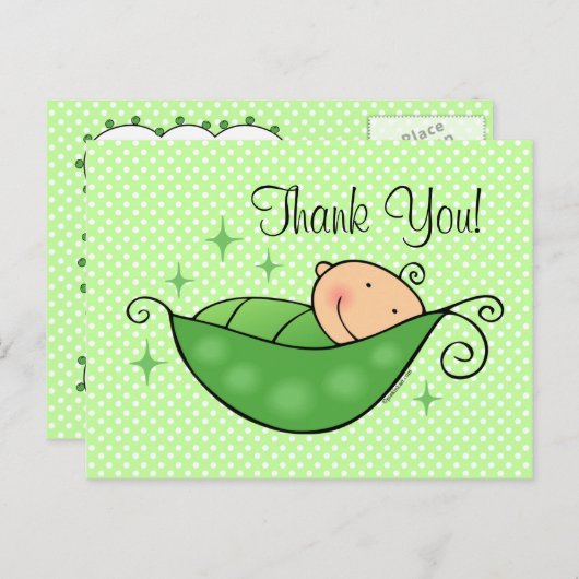 Pea in mijn pod Dank je Briefkaart (Voorkant / Achterkant)