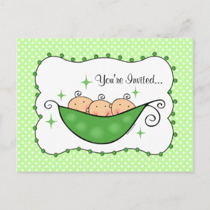 Pea in My Pod Triplets Baby shower Briefkaart Uitn