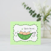 Pea in My Pod Triplets Baby shower Briefkaart Uitn (Staand voorkant)