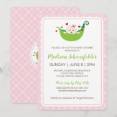 Pea in the Pod Baby shower Invitation (Meisje) Kaart (Voorkant / Achterkant)