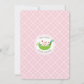 Pea in the Pod Baby shower Invitation (Meisje) Kaart (Achterkant)