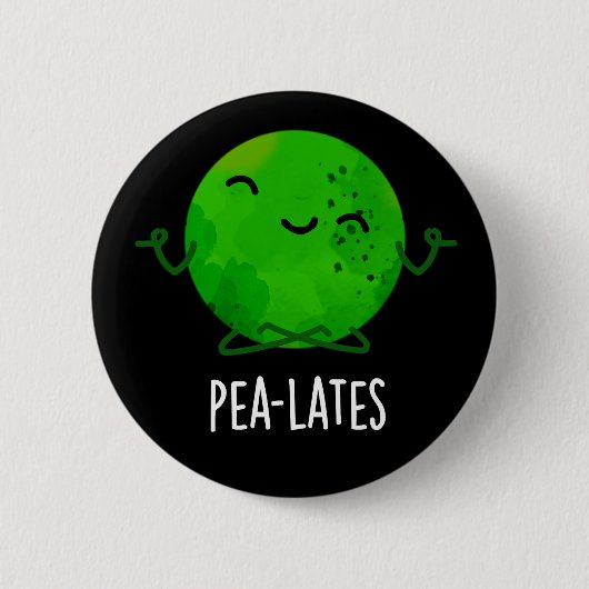 Pea-lates Funny Pilates Pea Pun Dark BG Ronde Button 5,7 Cm (Voorkant)